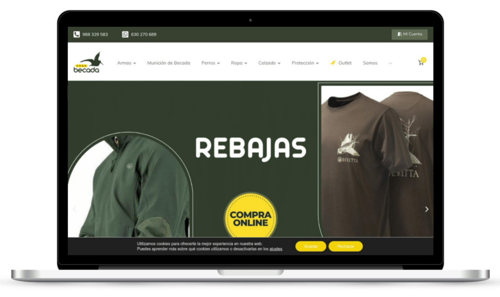 inova3 portfolio tienda caza becada4 - inova3 - Marketing digital desde ourense